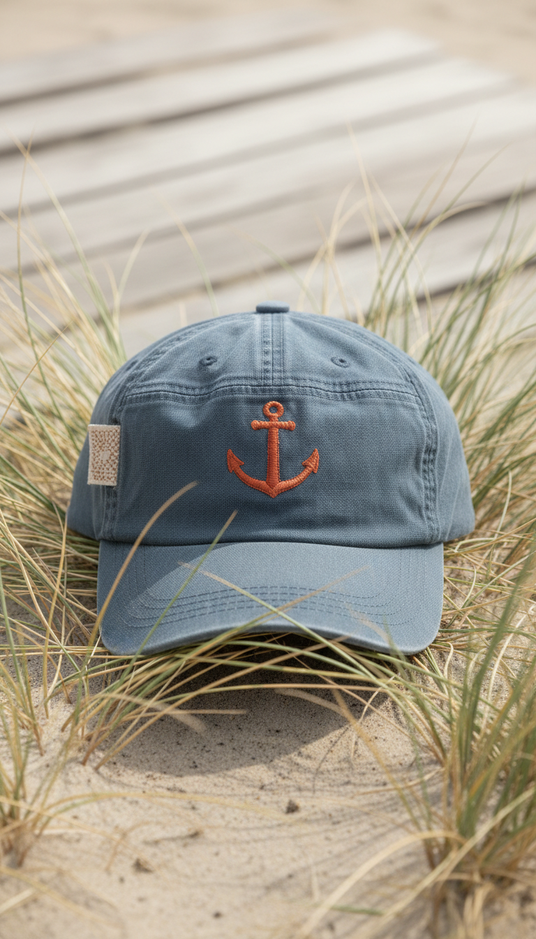 Branded Anchor Cap in Dune Grass