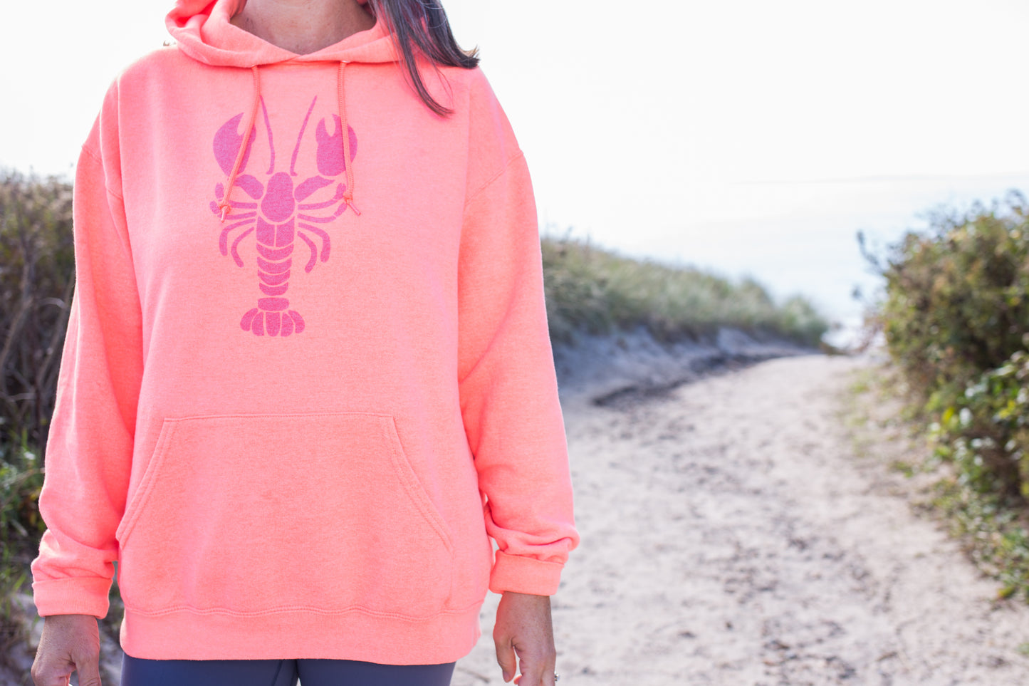 Lobster Bright Coral Unisex Hoodie
