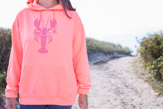 Lobster Bright Coral Unisex Hoodie