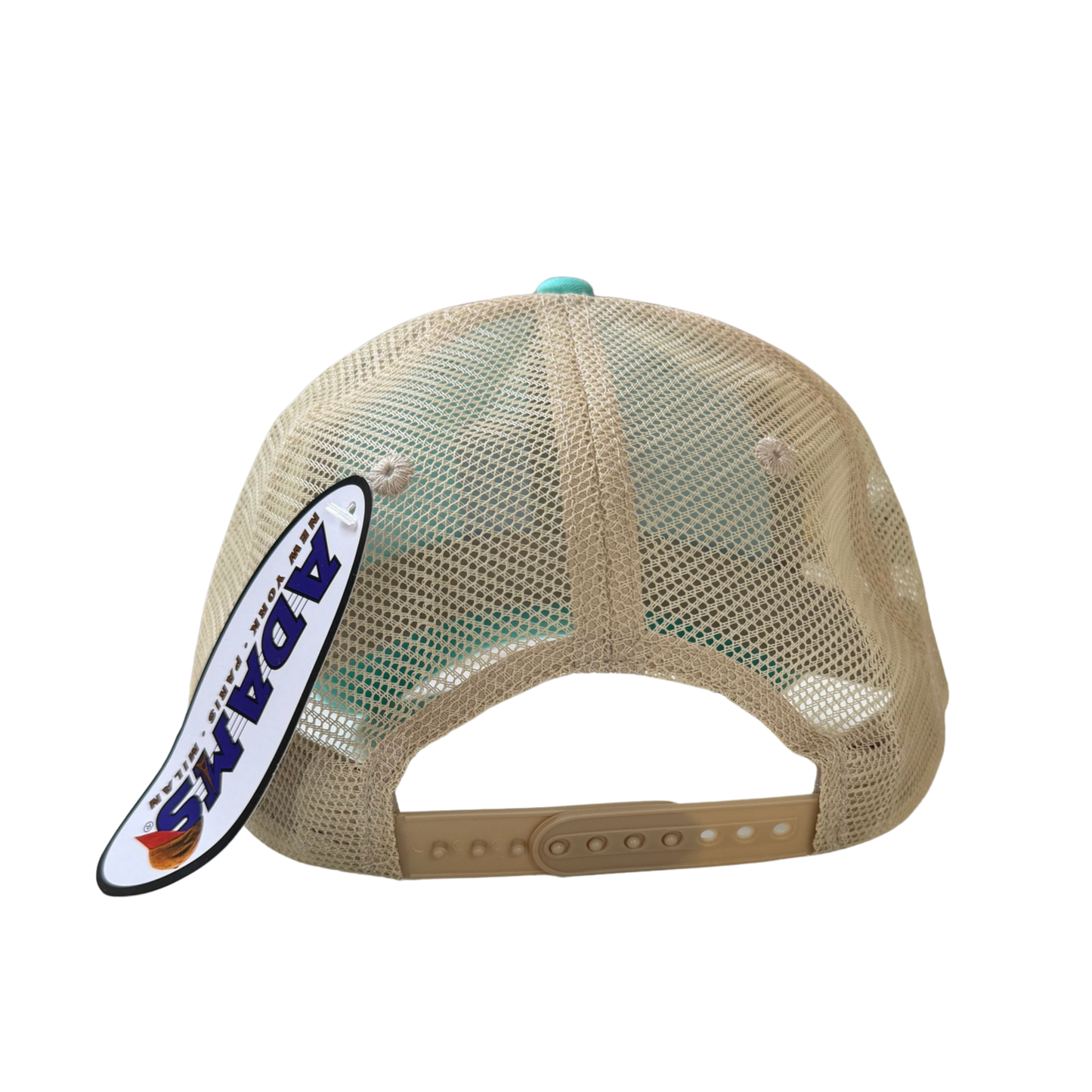 Distressed Seafoam Hat with Coral Anchor PVC Patch