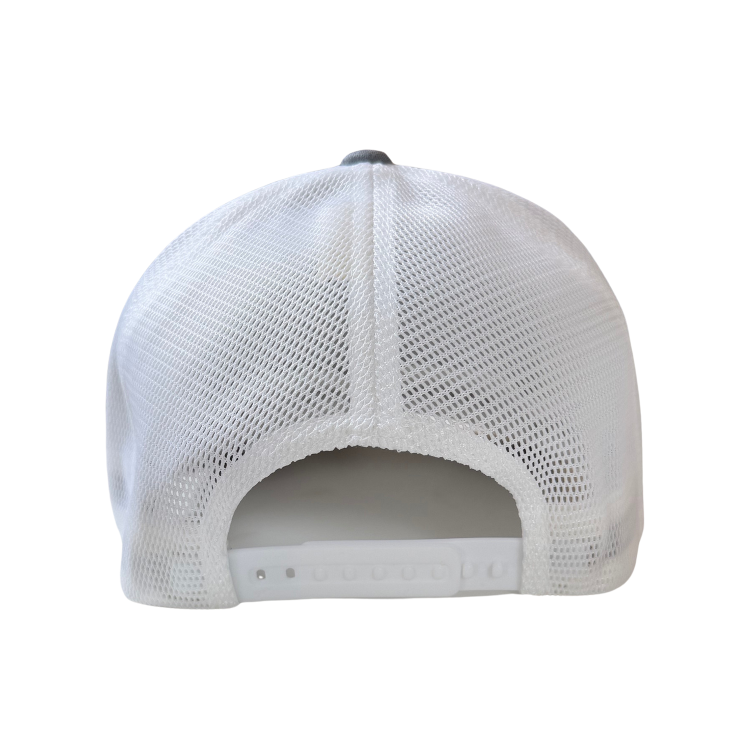 Youth Coral Anchor Trucker Hat – Heather Grey & White