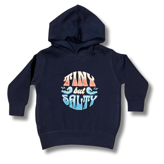 Tiny but Salty Hoodie – Navy Youth Pullover
