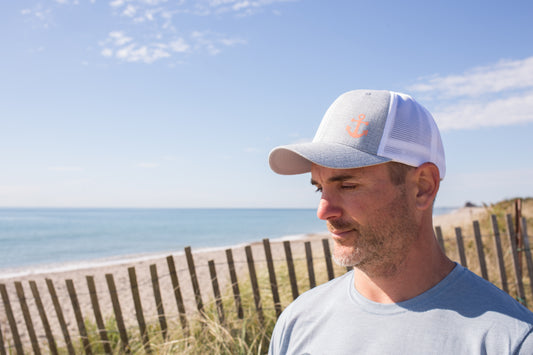 Mesh Back Anchor Light Grey Hat