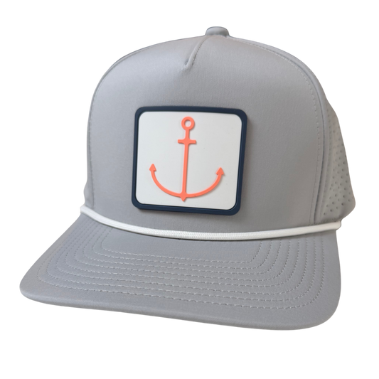 Coral Anchor Performance Rope Hat - Gray