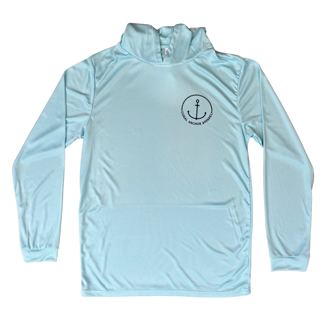 Aqua Blue Hooded SPF Shirt