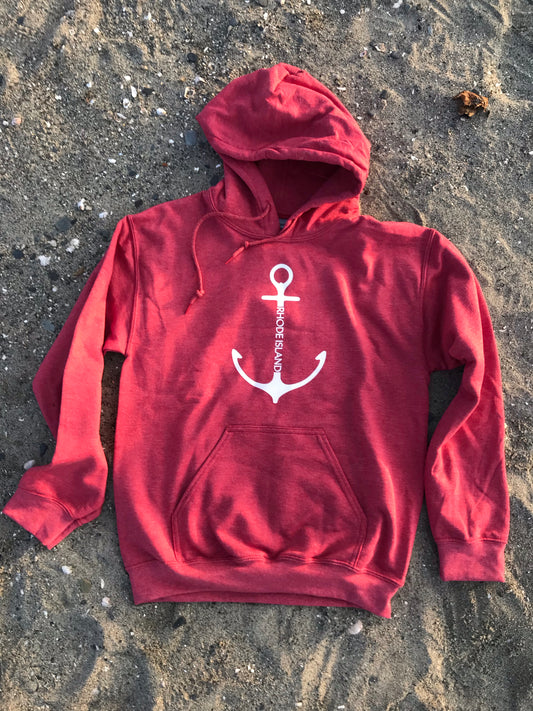 Red Rhode Island Anchor Sweatshirt